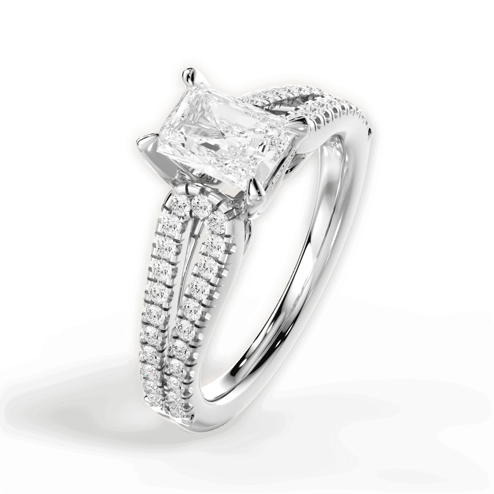 14kt White Gold/18kt White Gold/Platinum/radiant/side