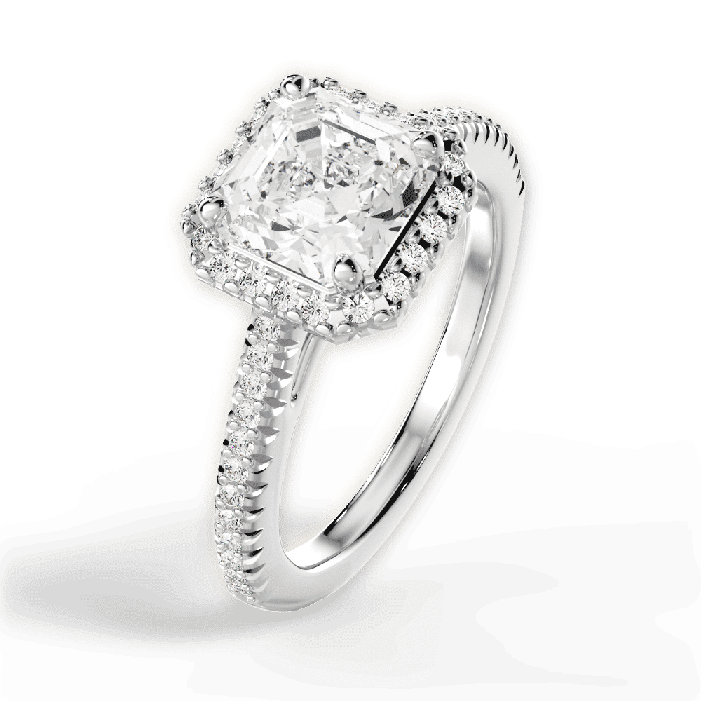 14kt White Gold/18kt White Gold/Platinum/asscher/side