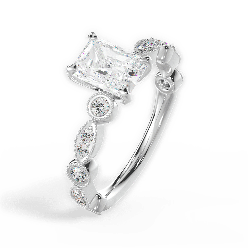 14kt White Gold/18kt White Gold/Platinum/radiant/side