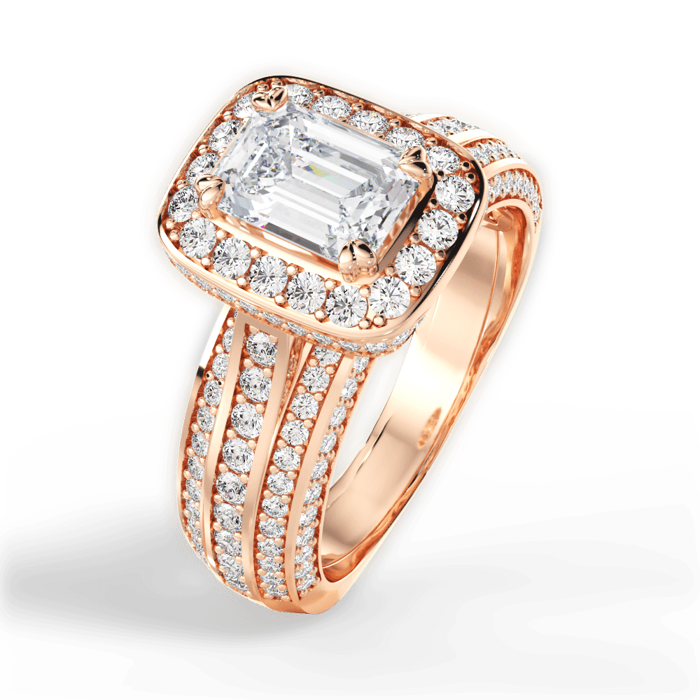 14kt Rose Gold/18kt Rose Gold/emerald/side