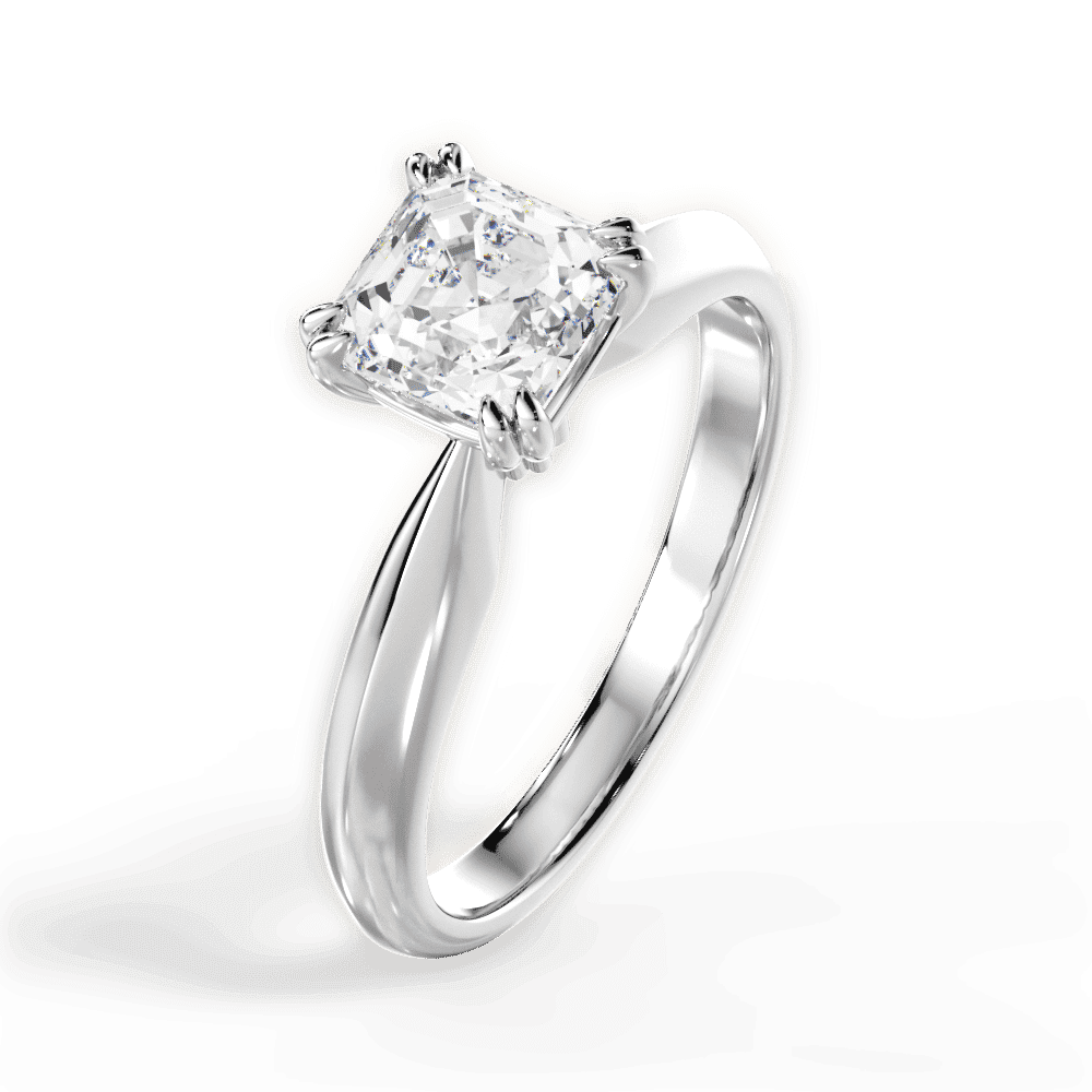 14kt White Gold/18kt White Gold/Platinum/asscher/side