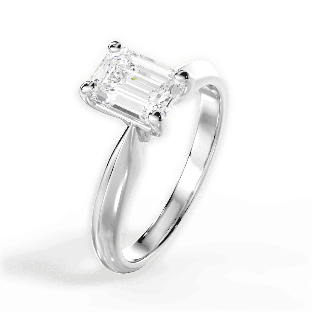 14kt White Gold/18kt White Gold/Platinum/emerald/side