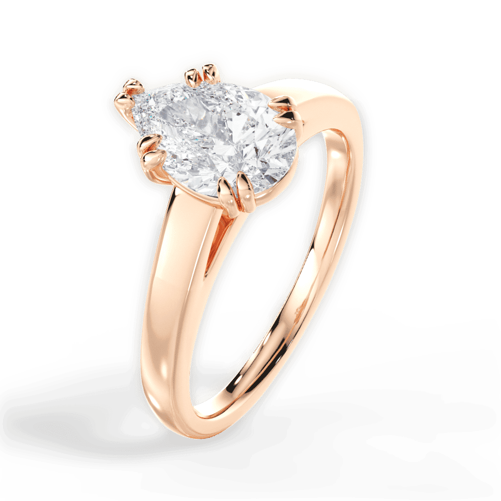 14kt Rose Gold/18kt Rose Gold/pear/side