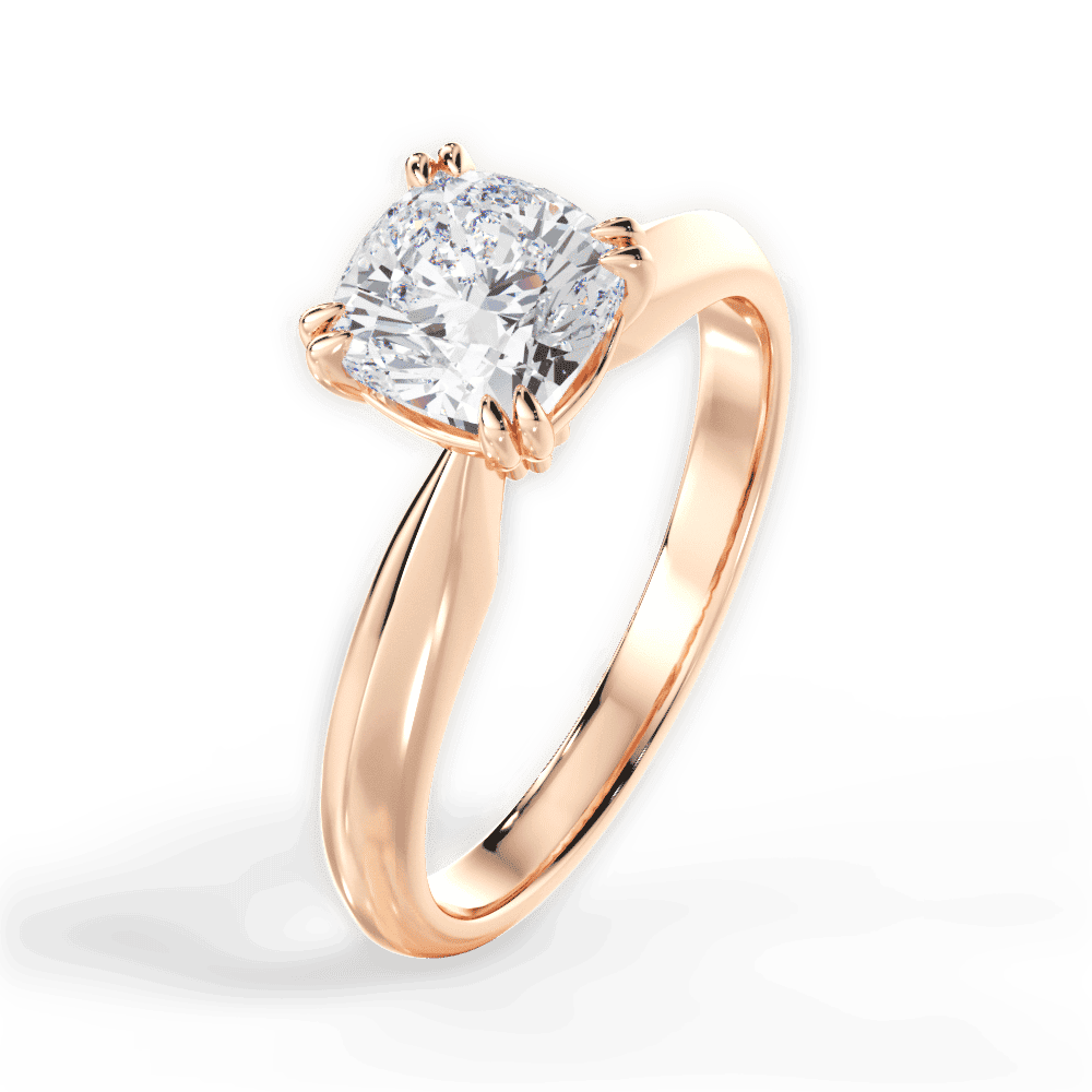 14kt Rose Gold/18kt Rose Gold/cushion/side