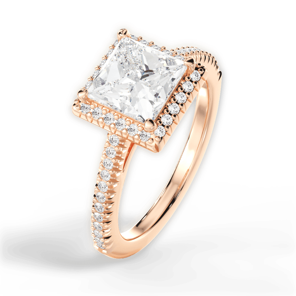14kt Rose Gold/18kt Rose Gold/princess/side