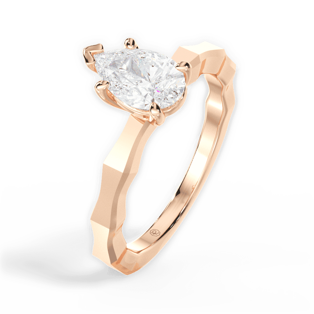 14kt Rose Gold/18kt Rose Gold/pear/side