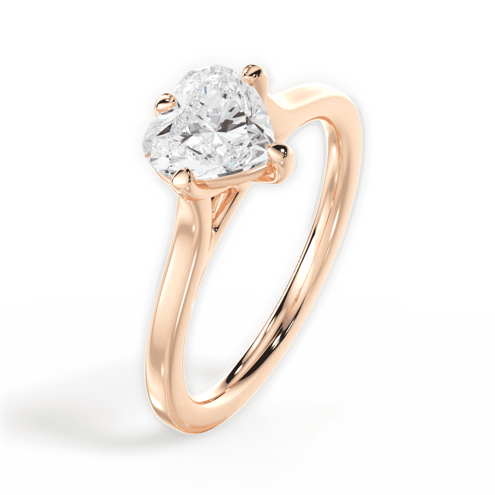 14kt Rose Gold/18kt Rose Gold/heart/side