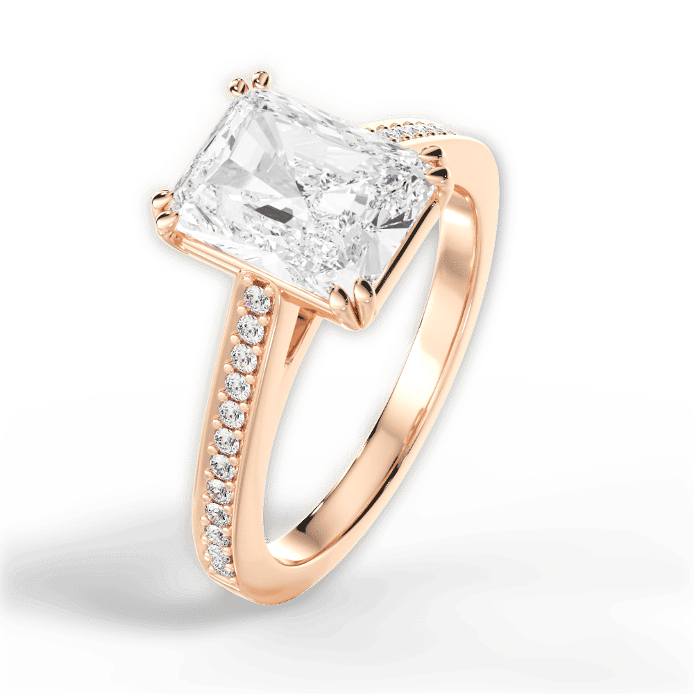 14kt Rose Gold/18kt Rose Gold/radiant/side