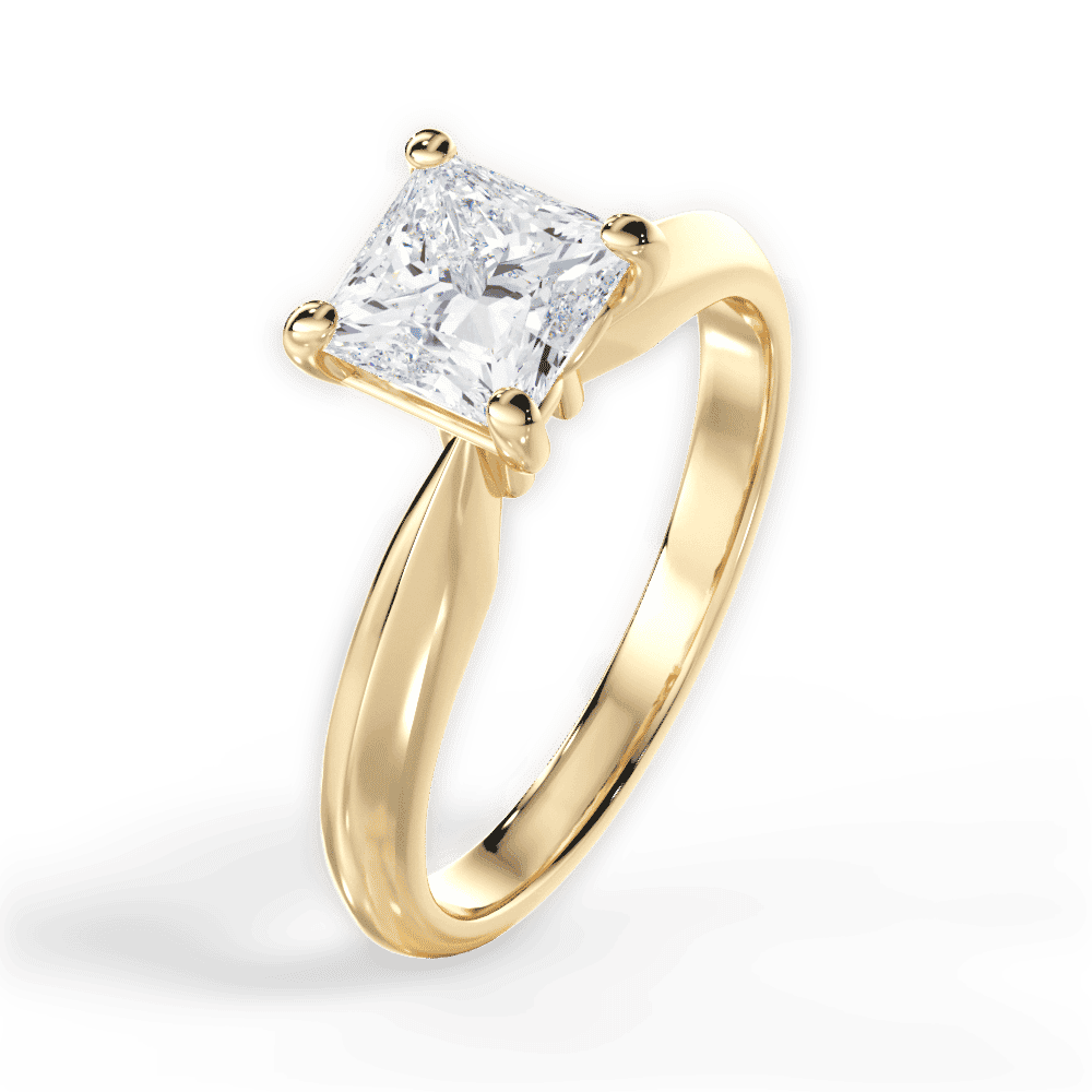 14kt Yellow Gold/18kt Yellow Gold/princess/side