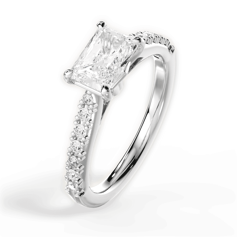 14kt White Gold/18kt White Gold/Platinum/radiant/side