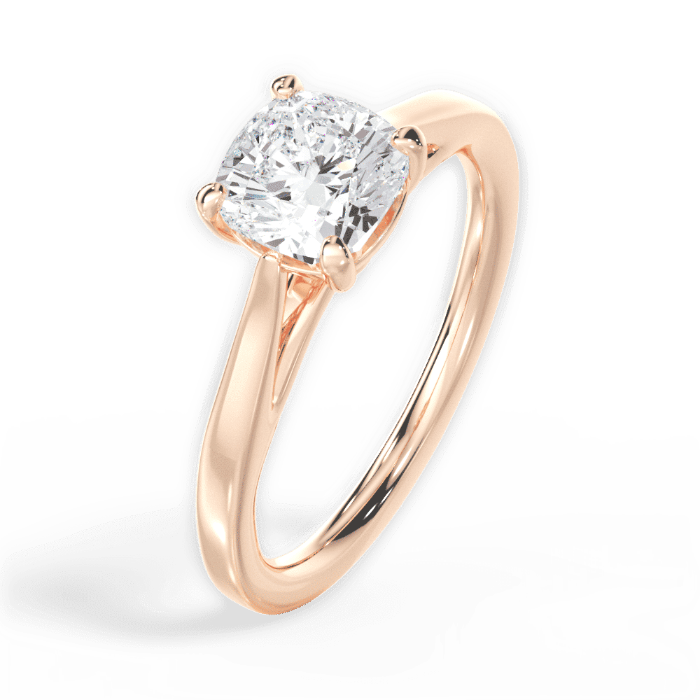 14kt Rose Gold/18kt Rose Gold/cushion/side