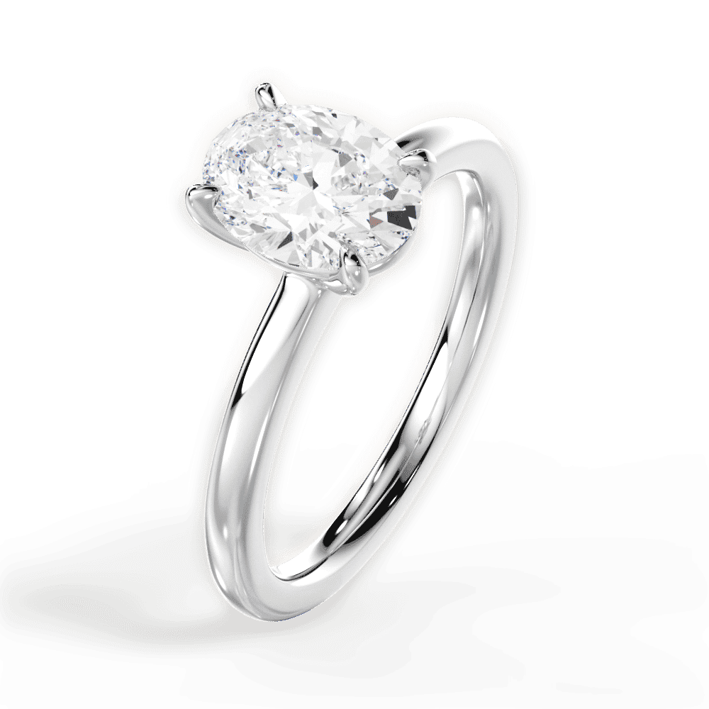 14kt White Gold/18kt White Gold/Platinum/oval/side