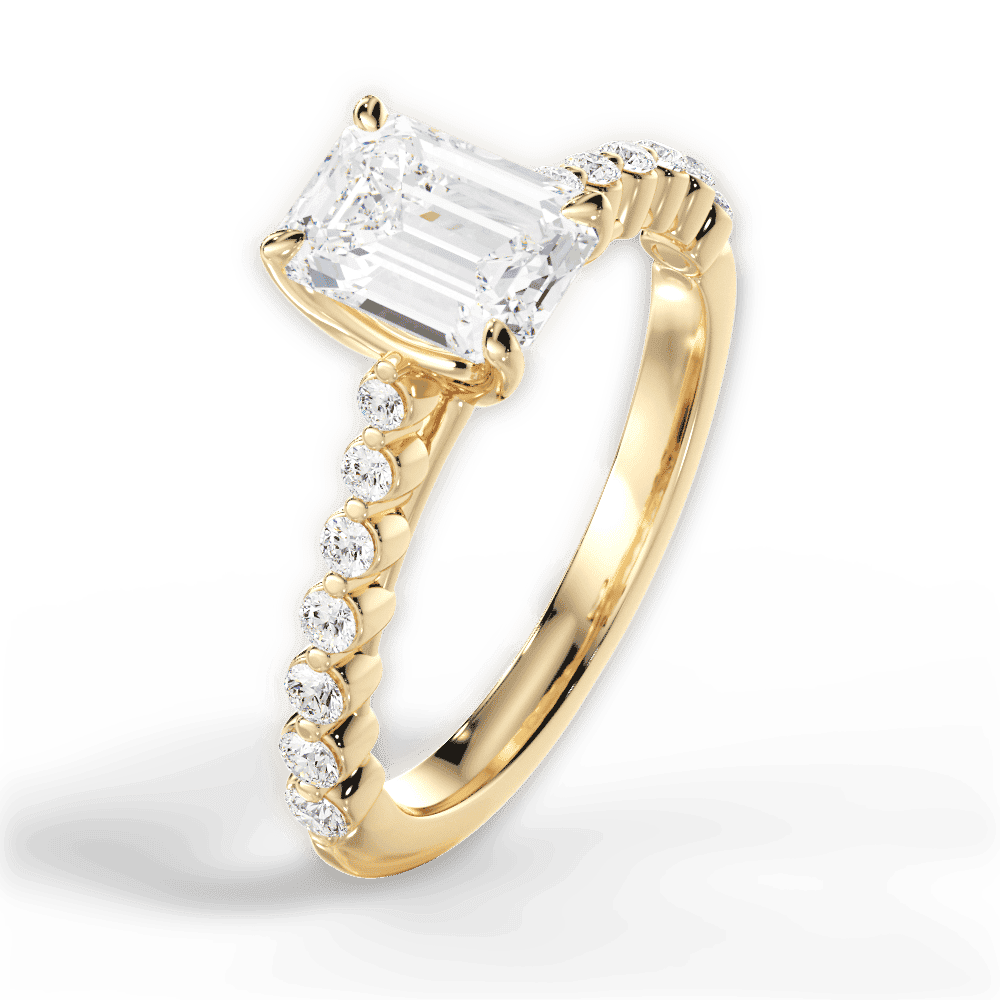 14kt Yellow Gold/18kt Yellow Gold/emerald/side