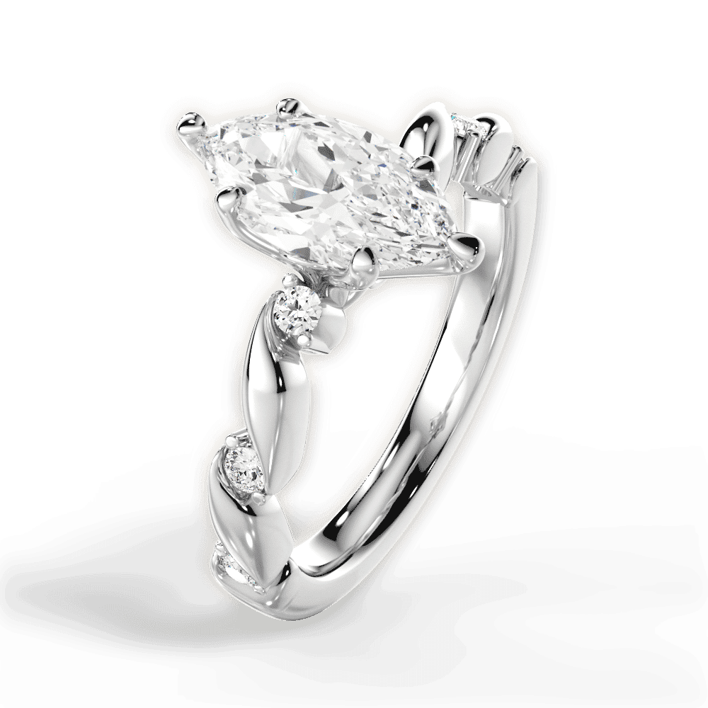 14kt White Gold/18kt White Gold/Platinum/marquise/side