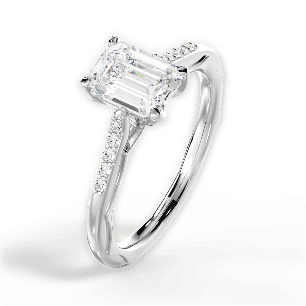 14kt White Gold/18kt White Gold/Platinum/emerald/side