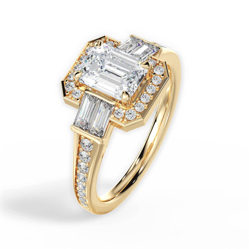 14kt Yellow Gold/18kt Yellow Gold/emerald/side