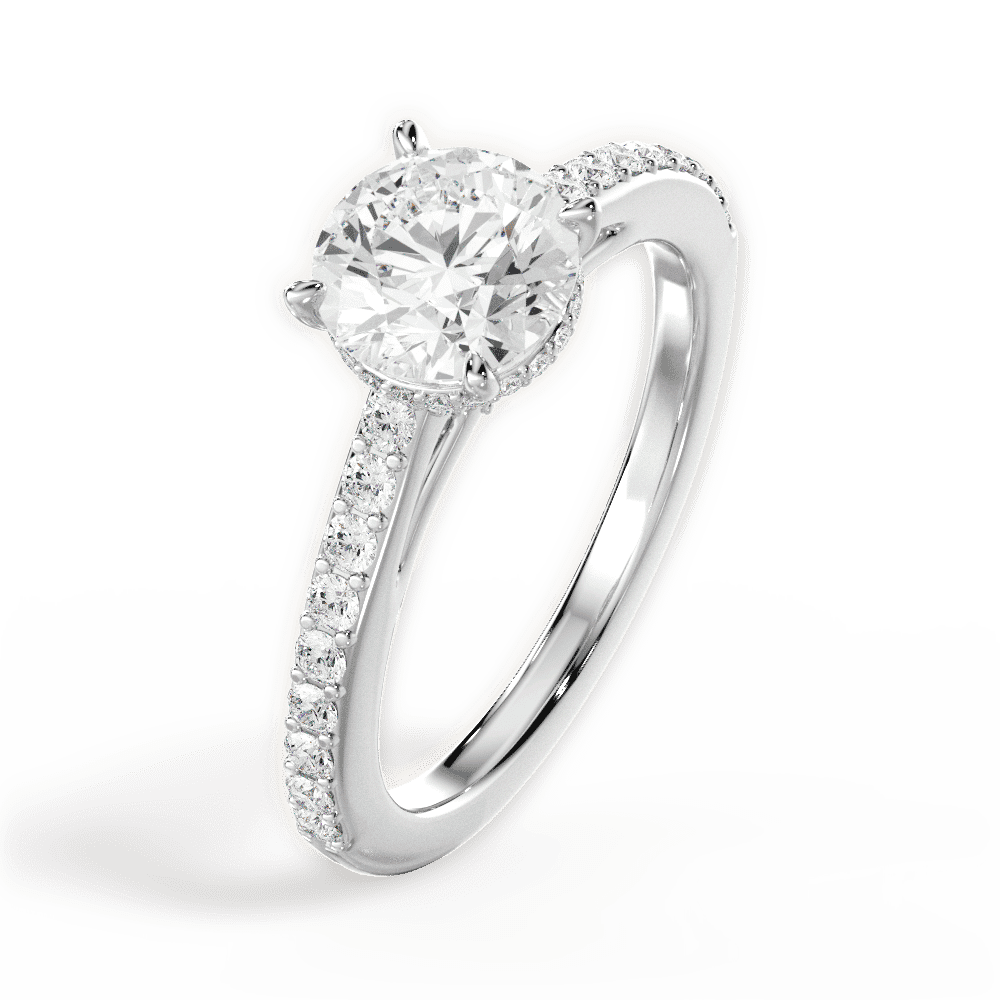 14kt White Gold/18kt White Gold/Platinum/round/side