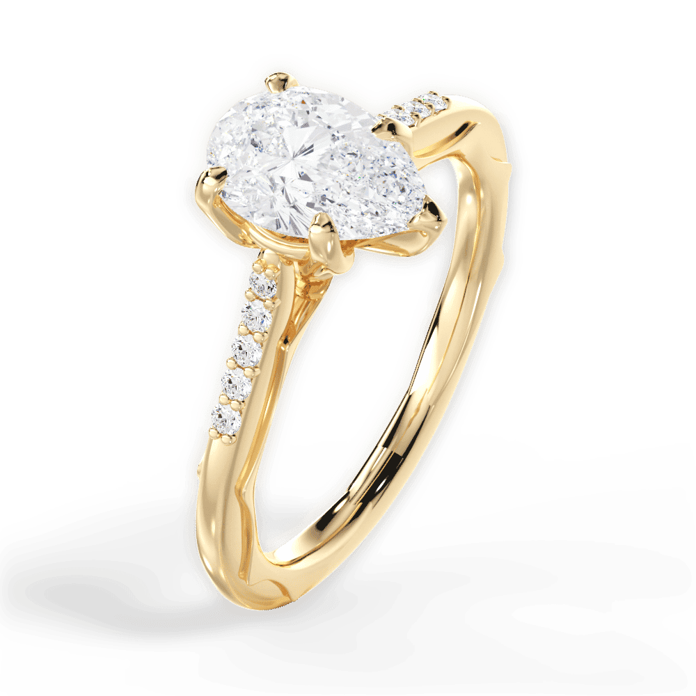 14kt Yellow Gold/18kt Yellow Gold/pear/side