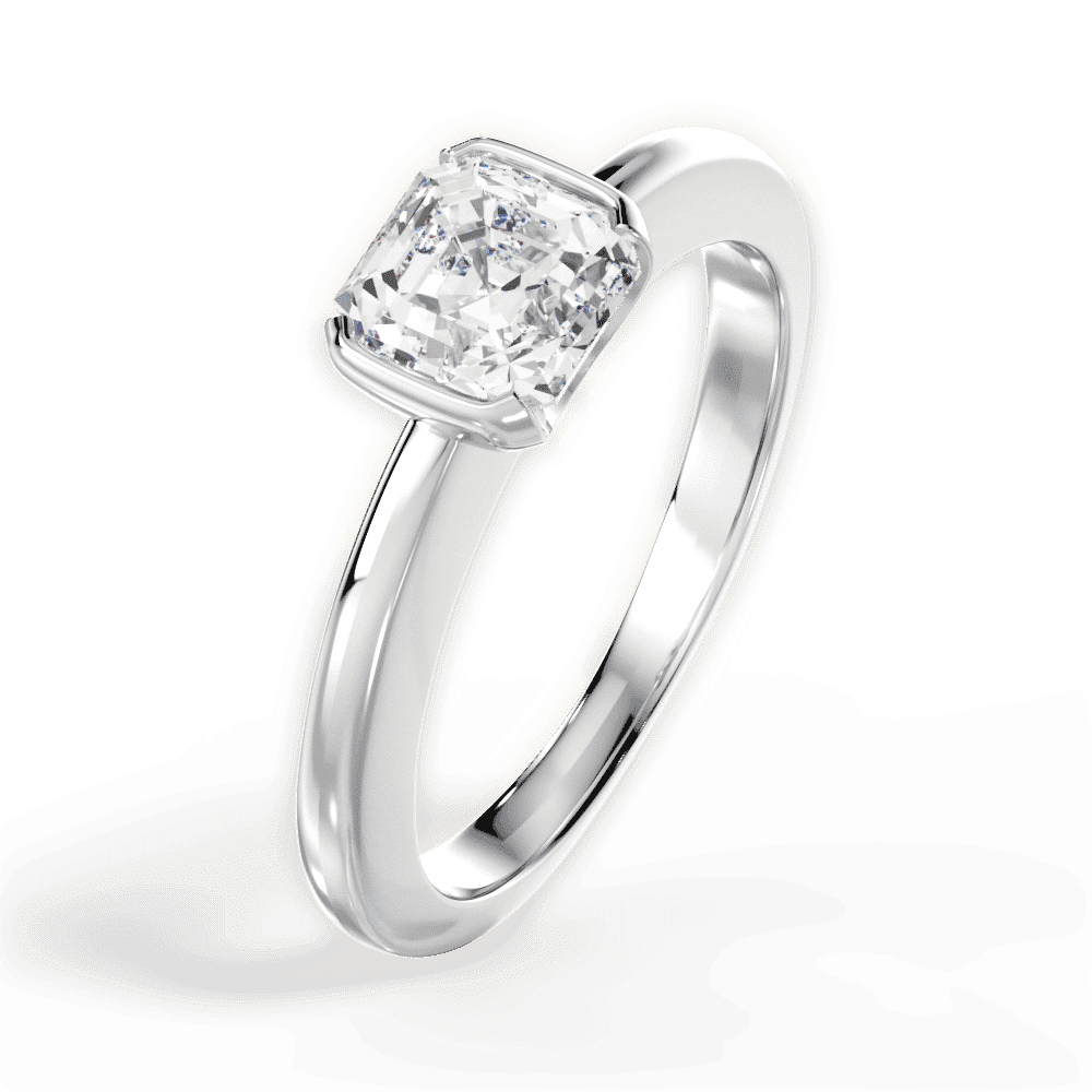 14kt White Gold/18kt White Gold/Platinum/asscher/side