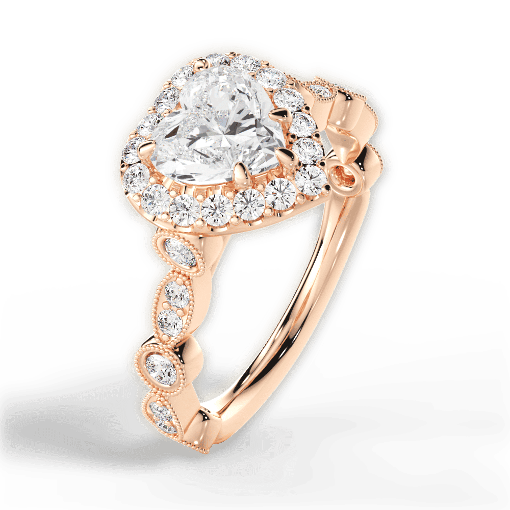 14kt Rose Gold/18kt Rose Gold/heart/side