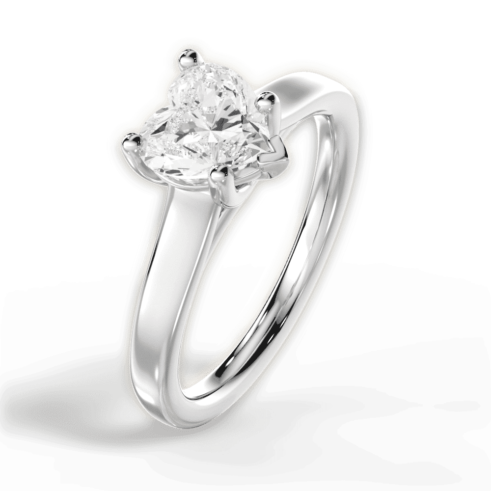 14kt White Gold/18kt White Gold/Platinum/heart/side