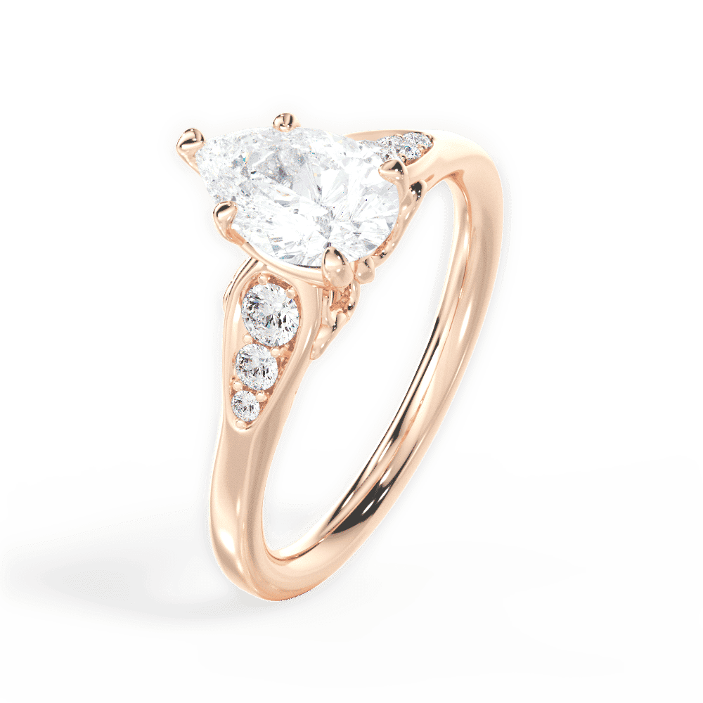 14kt Rose Gold/18kt Rose Gold/pear/side
