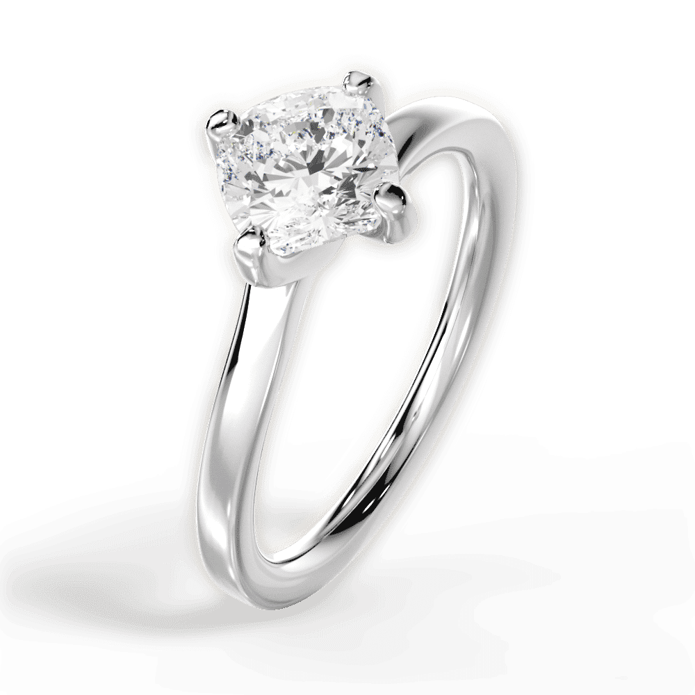 14kt White Gold/18kt White Gold/Platinum/cushion/side
