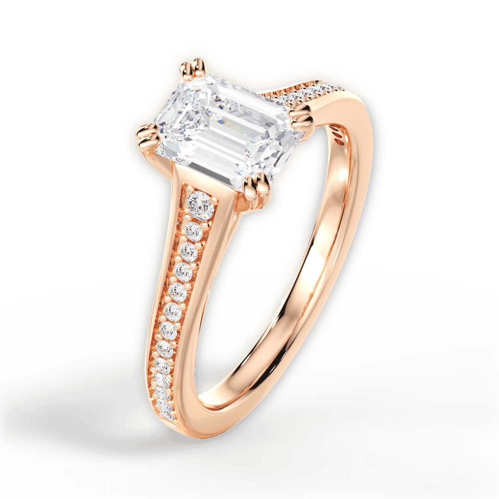 14kt Rose Gold/18kt Rose Gold/emerald/side