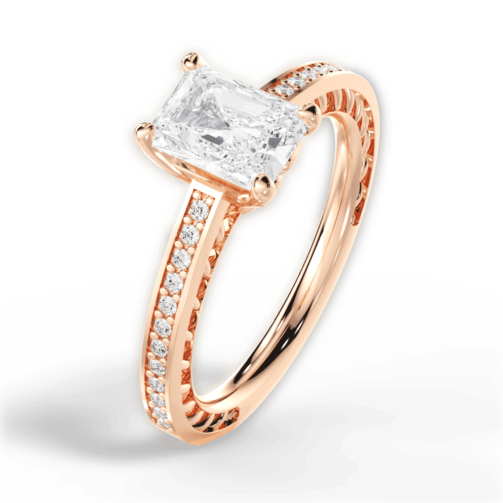 14kt Rose Gold/18kt Rose Gold/radiant/side