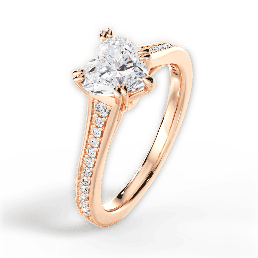 14kt Rose Gold/18kt Rose Gold/heart/side