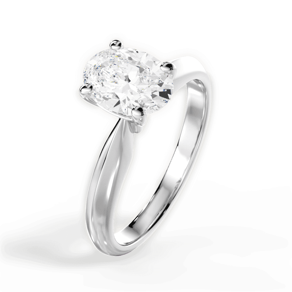 14kt White Gold/18kt White Gold/Platinum/oval/side