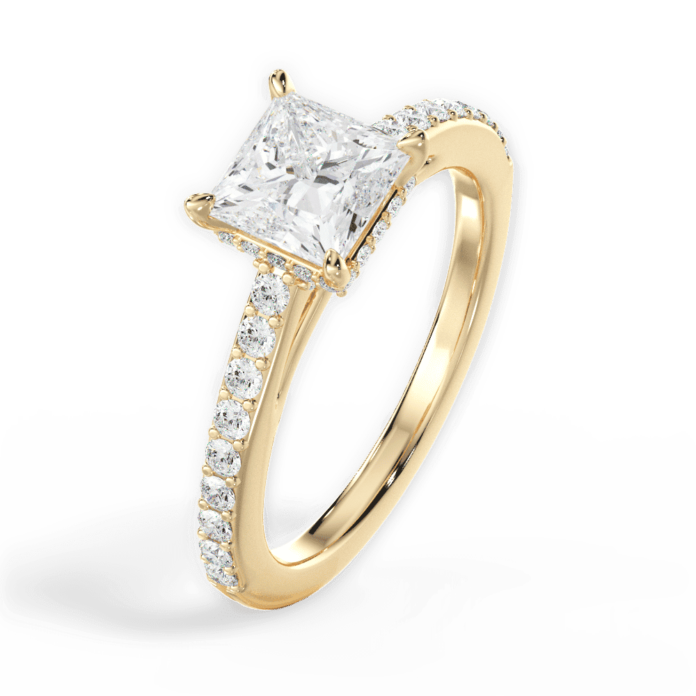 14kt Yellow Gold/18kt Yellow Gold/princess/side