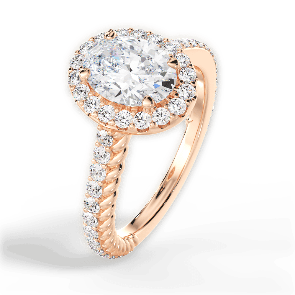 14kt Rose Gold/18kt Rose Gold/oval/side