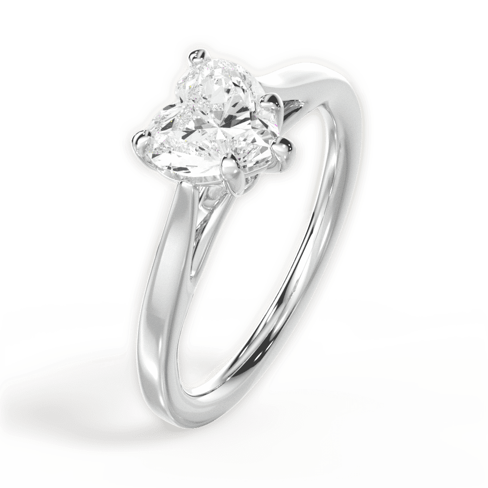 14kt White Gold/18kt White Gold/Platinum/heart/side