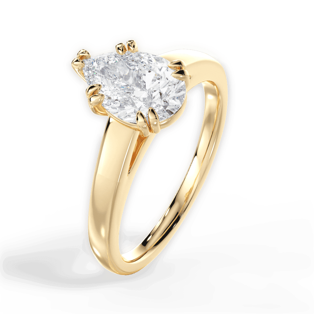 14kt Yellow Gold/18kt Yellow Gold/pear/side