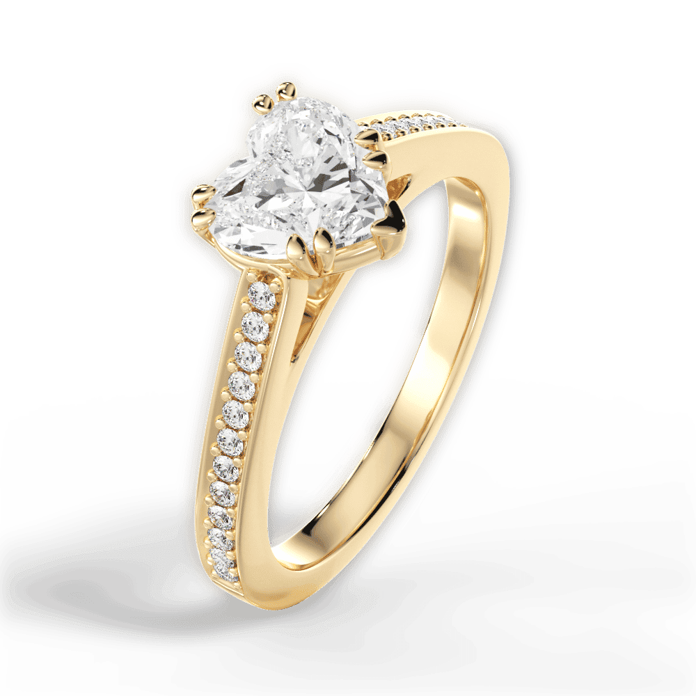 14kt Yellow Gold/18kt Yellow Gold/heart/side