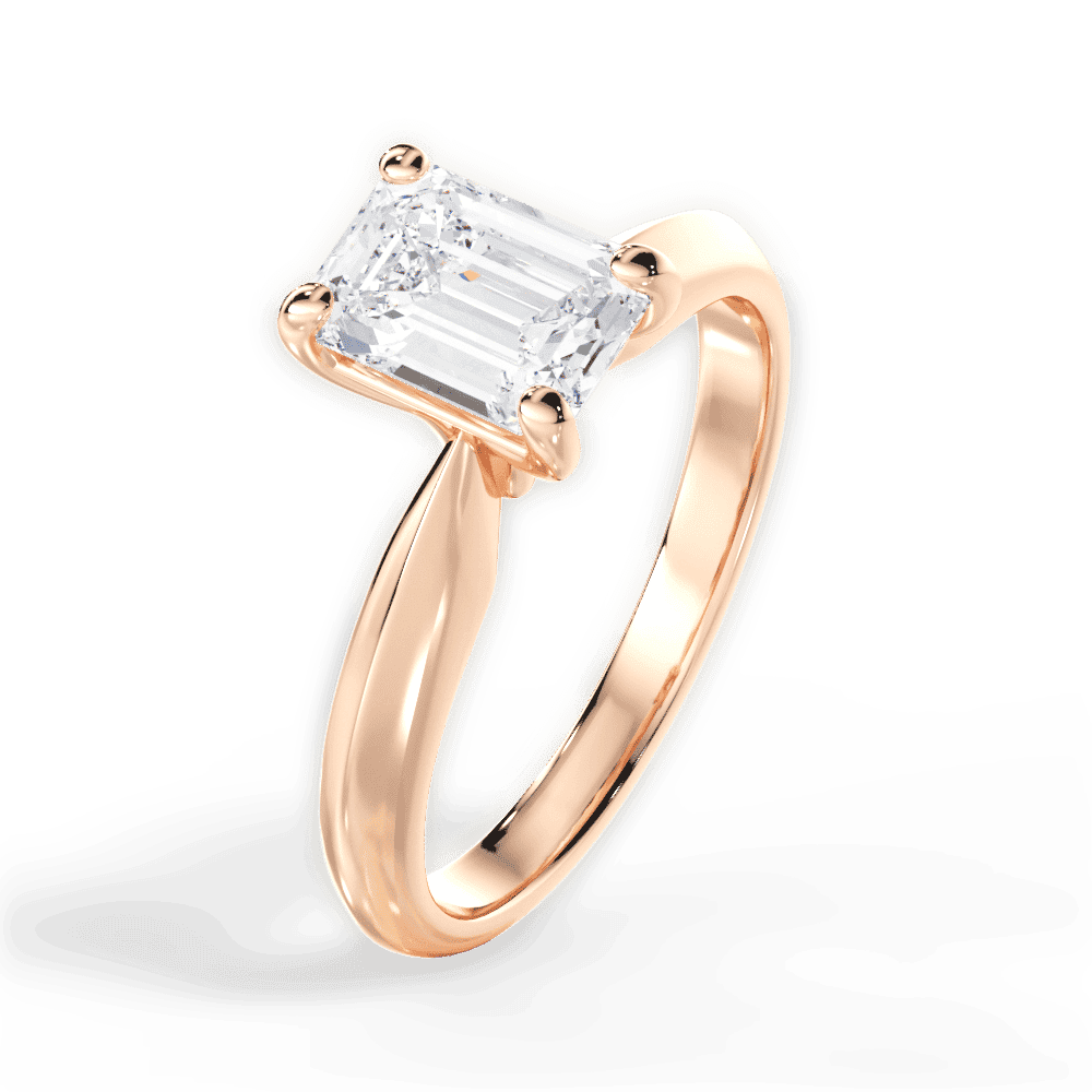 14kt Rose Gold/18kt Rose Gold/emerald/side