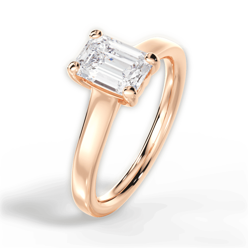 14kt Rose Gold/18kt Rose Gold/emerald/side