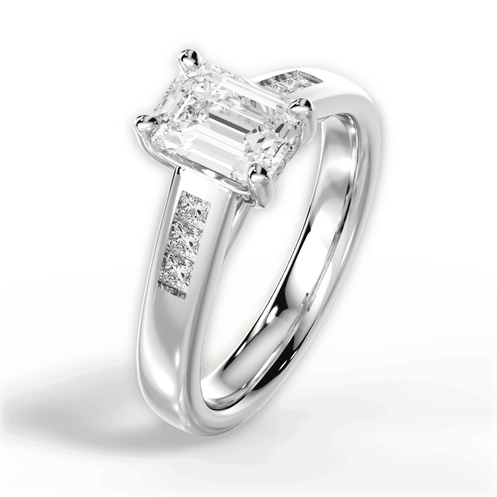 14kt White Gold/18kt White Gold/Platinum/emerald/side