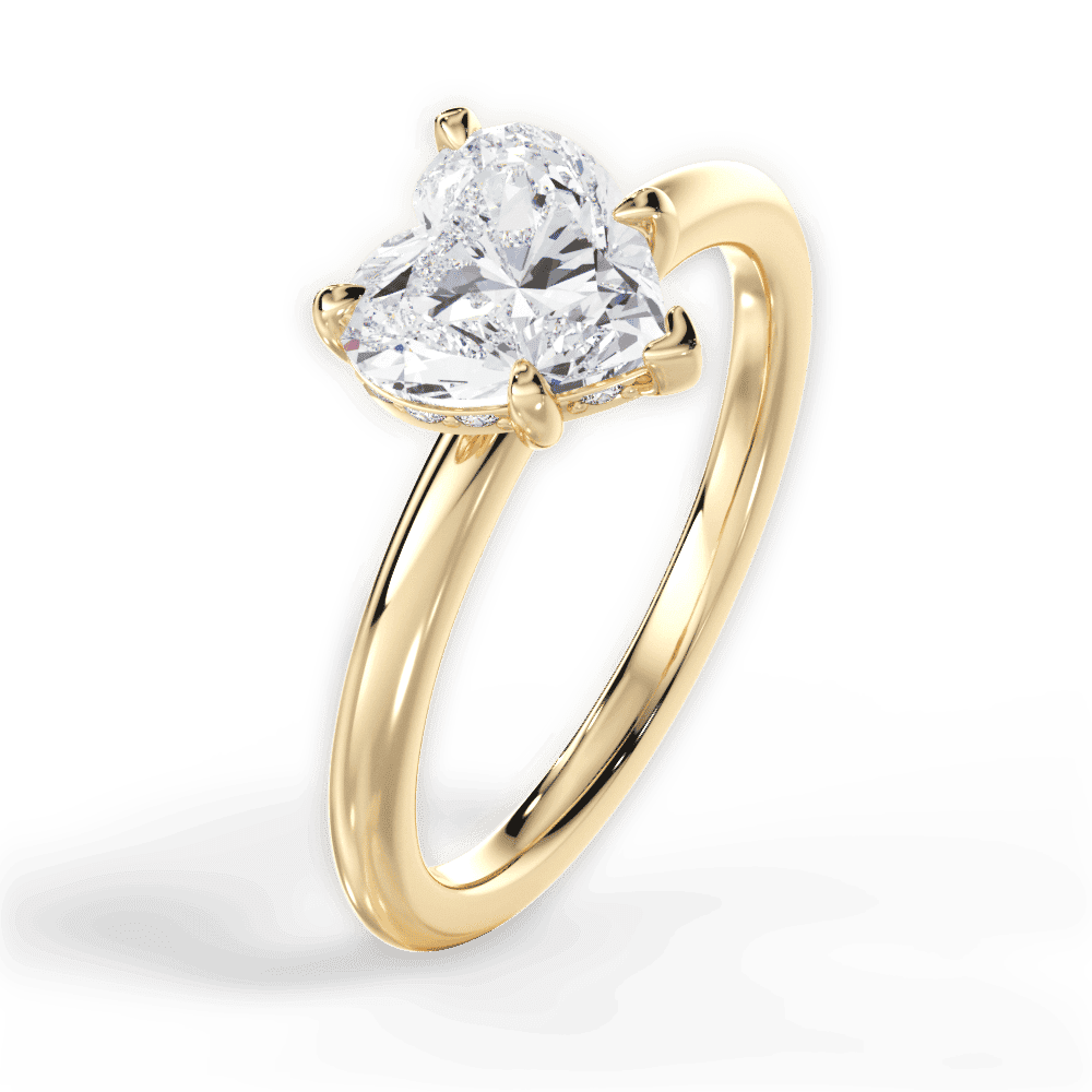 14kt Yellow Gold/18kt Yellow Gold/heart/side