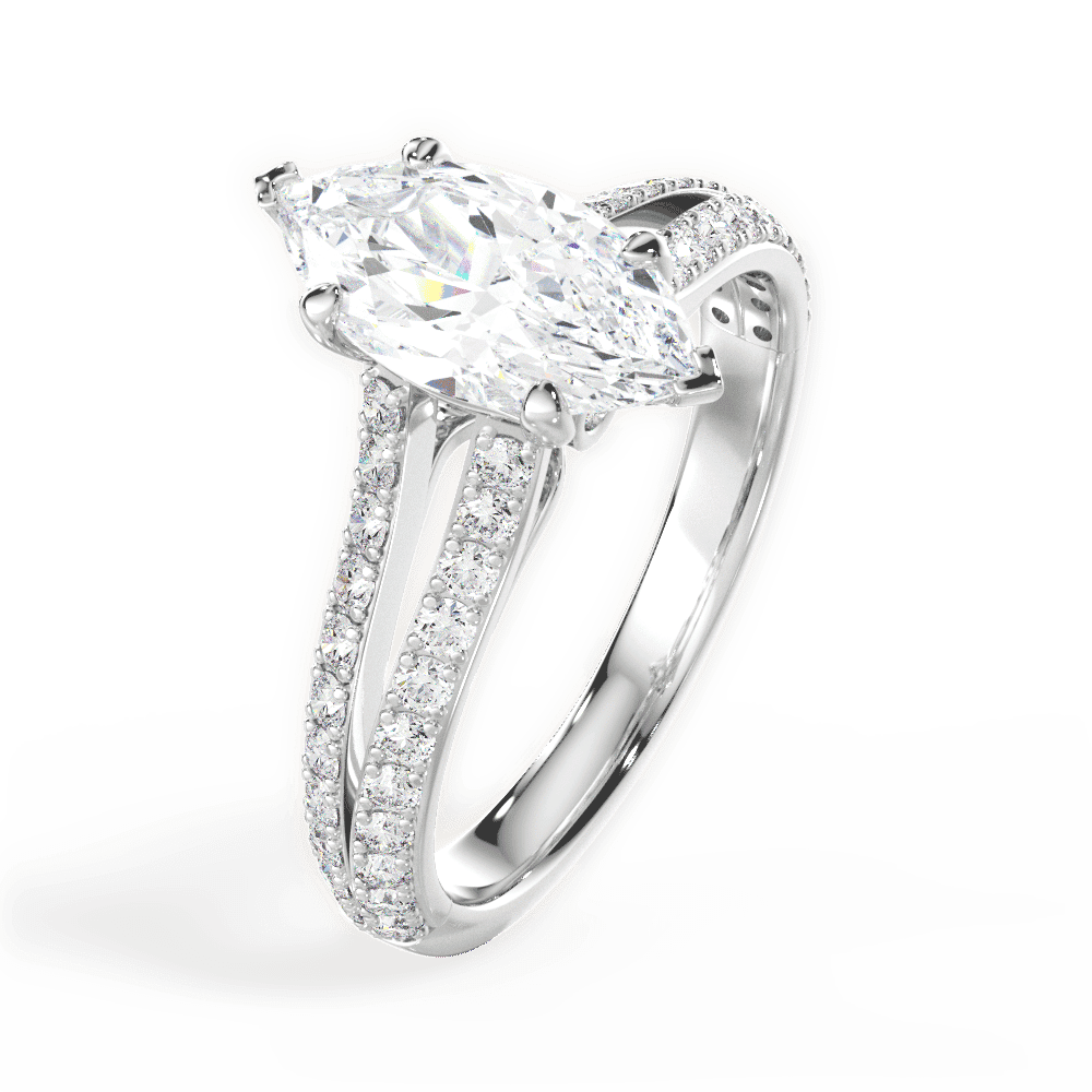 14kt White Gold/18kt White Gold/Platinum/marquise/side