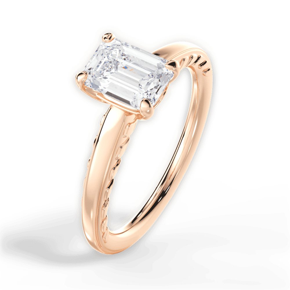 14kt Rose Gold/18kt Rose Gold/emerald/side