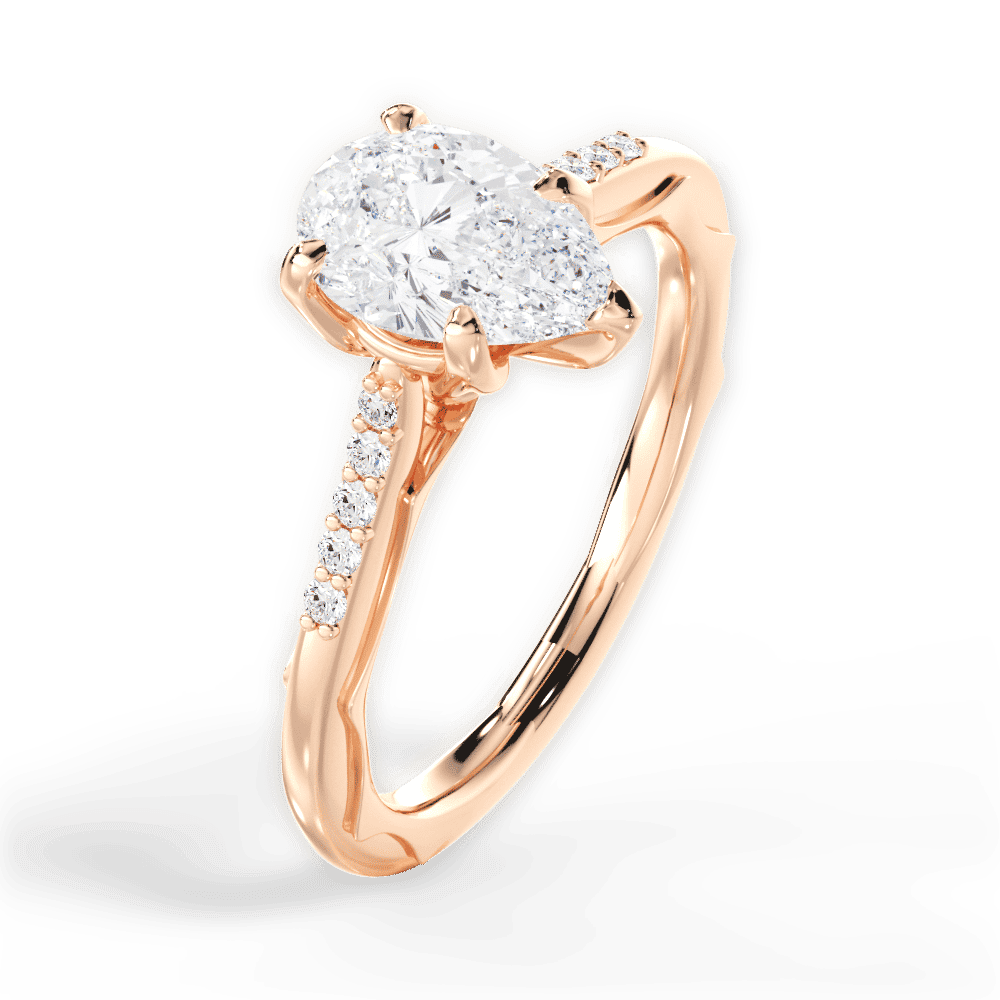 14kt Rose Gold/18kt Rose Gold/pear/side