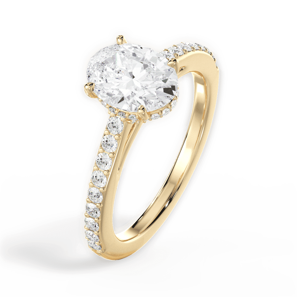 14kt Yellow Gold/18kt Yellow Gold/oval/side