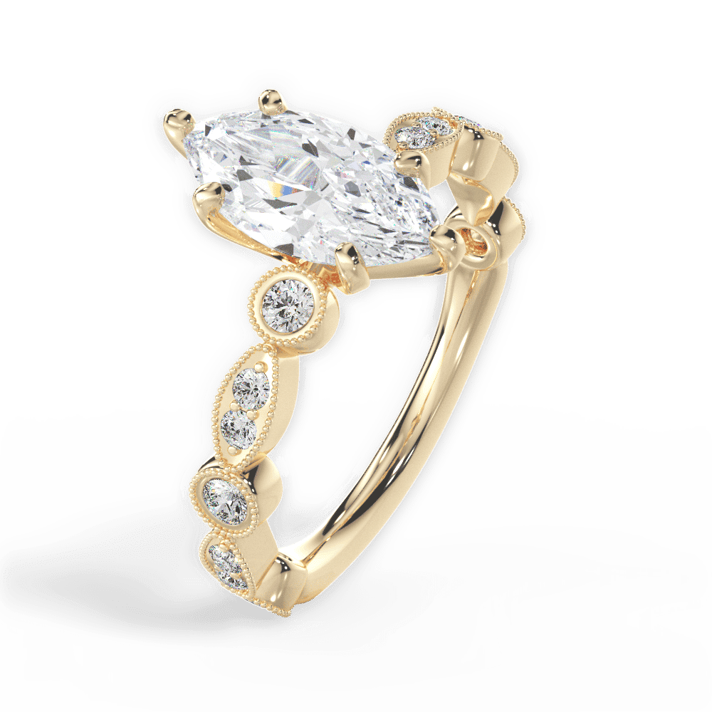 14kt Yellow Gold/18kt Yellow Gold/marquise/side