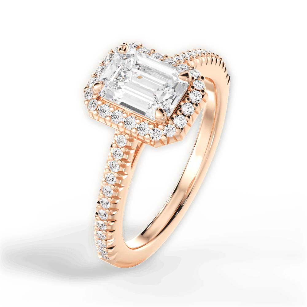14kt Rose Gold/18kt Rose Gold/emerald/side