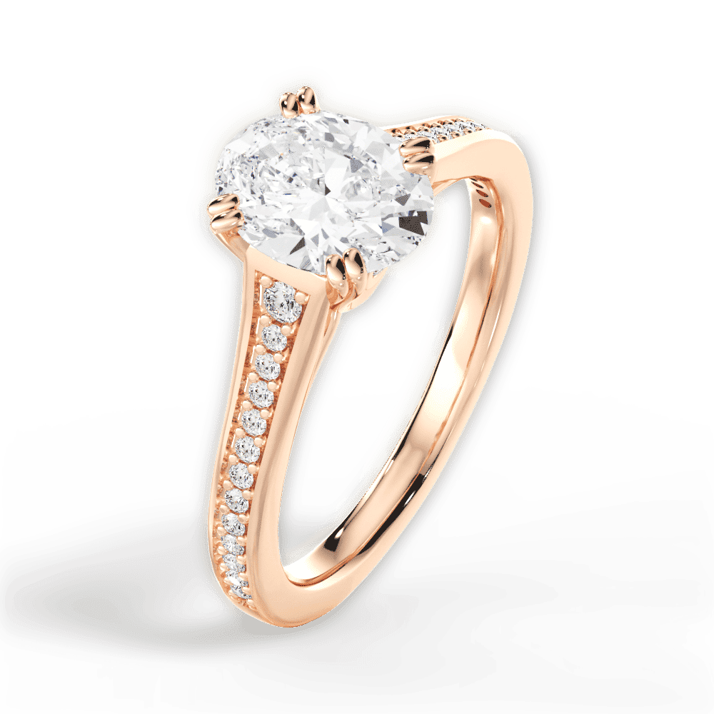 14kt Rose Gold/18kt Rose Gold/oval/side