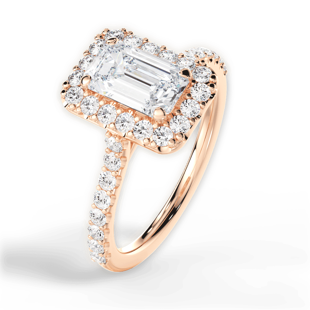 14kt Rose Gold/18kt Rose Gold/emerald/side