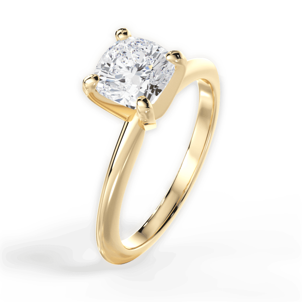 14kt Yellow Gold/18kt Yellow Gold/cushion/side