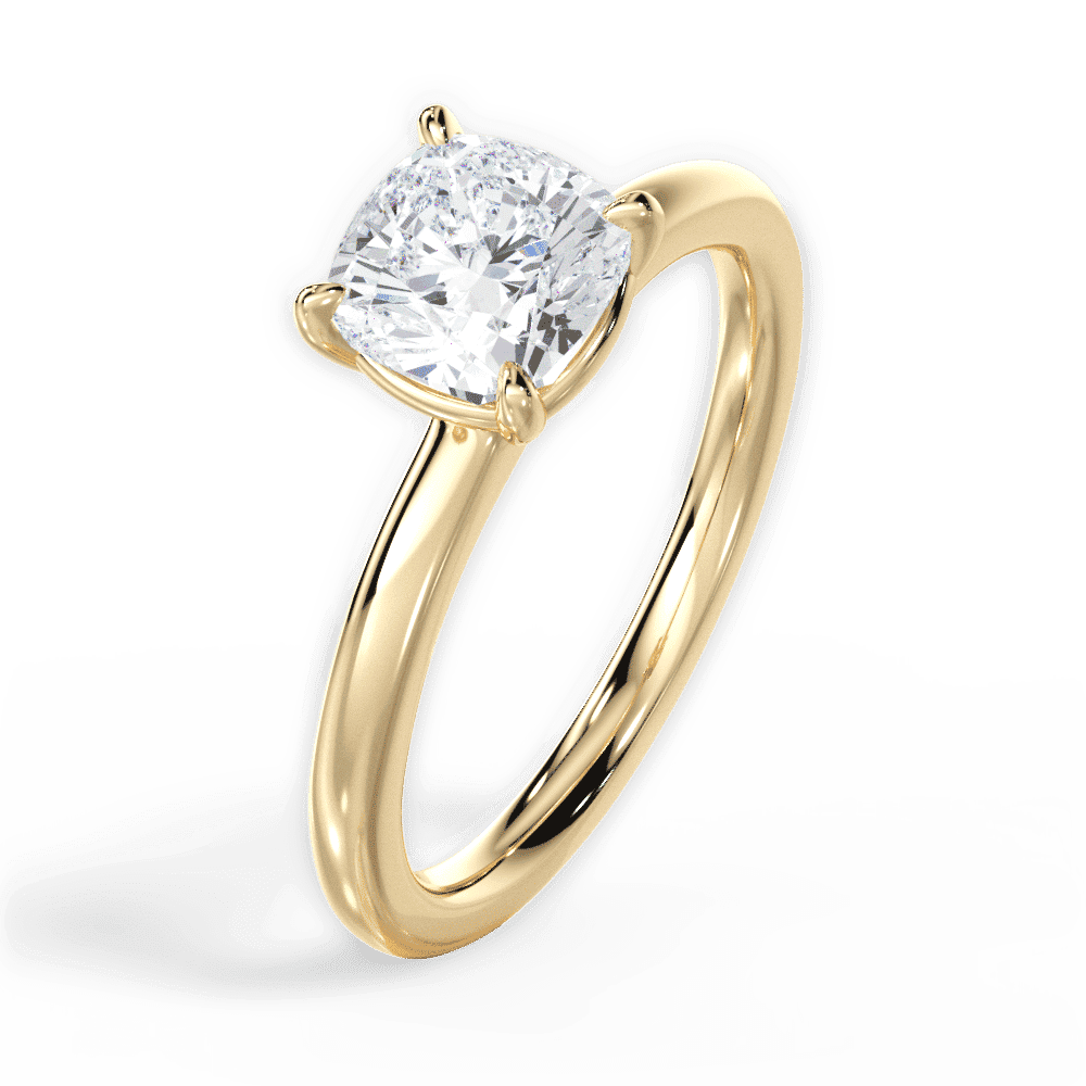 14kt Yellow Gold/18kt Yellow Gold/cushion/side